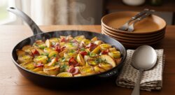 I make it in 10 minutes for the whole family: my ultrasimple, ultraquick leek, apple and bacon skillet that makes traditional Sunday roasts look like a waste of time
